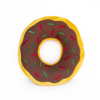 ZippyPaws Jumbo Donutz: Gingerbread Interactive Plush Pet Dog Squeaker Toy image