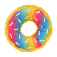 ZippyPaws Jumbo Donutz: Rainbow Interactive Plush Pet Dog Squeaker Toy image