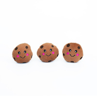 ZippyPaws Miniz Cookies Interactive Plush Pet Dog Squeaker Toy 3 Pack image