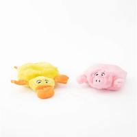 ZippyPaws Squeakie Pads: Duck & Pig Interactive Dog Squeaker Toy 2 Pack image