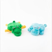ZippyPaws Squeakie Pads: Hippo & Alligator Interactive Dog Squeaker Toy image