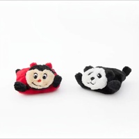 ZippyPaws Squeakie Pads: Ladybug & Panda Interactive Dog Squeaker Toy image