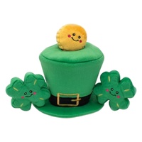 ZippyPaws St Patricks Burrow: Leprechaun Hat Interactive Dog Squeaker Toy image