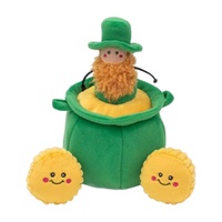ZippyPaws St Patricks Burrow: Pot of Gold Interactive Dog Squeaker Toy image