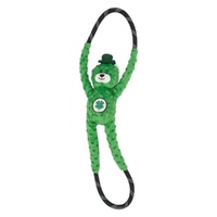 ZippyPaws St Patricks RopeTugz: Lucky Bear Interactive Durable Dog Squeaker Toy image