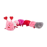 ZippyPaws Valentines Caterpillar Large with 7 Squeakers Dog Squeaker Toy image
