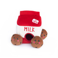 ZippyPaws Holiday Burrow: Santas Milk & Cookies Interactive Dog Squeaker Toy image