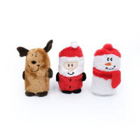ZippyPaws Holiday Squeakie Buddies Interactive Dog Squeaker Toy 3 Pack image