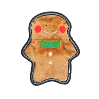 ZippyPaws Holiday Z-Stitch Gingerbread Man Interactive Dog Squeaker Toy image