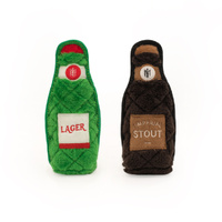 ZippyPaws Z-Stitch Happy Hour Crusherz Lager & Stout Durable Dog Toy 2 Pack image