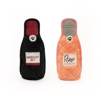 ZippyPaws Z-Stitch Happy Hour Crusherz Merlot & Rose Durable Dog Toy 2 Pack image