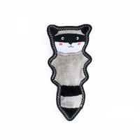 ZippyPaws Z-Stitch Skinny Peltz: Raccoon Interactive Durable Pet Dog Toy image