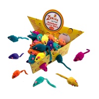 Zanies Rainbow Furry Mice Interactive Play Cat Toy Assorted 3 Inch image