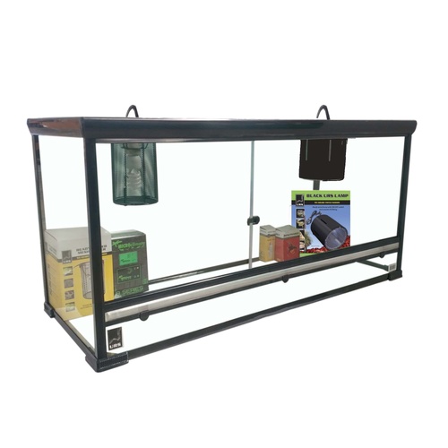 URS Glass Terrarium with Heat & Light Package Double Large Black