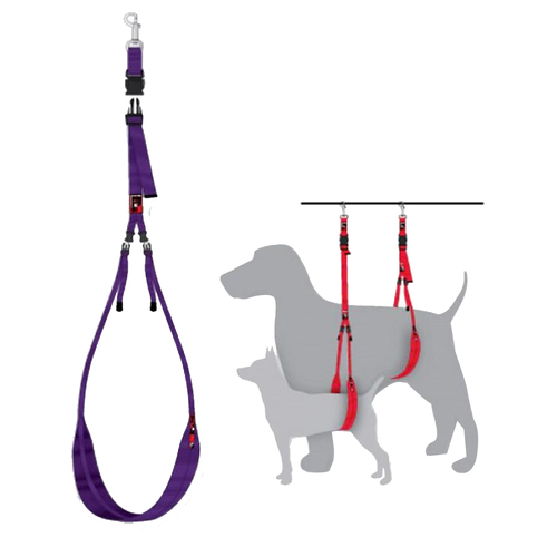 Black Dog Grooming Body Adjustable Dog Sling Purple