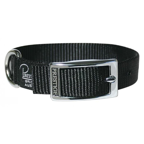 Prestige Pet Single Layer Nylon Adjustable Dog Collar Black 3/4 Inch x 30cm