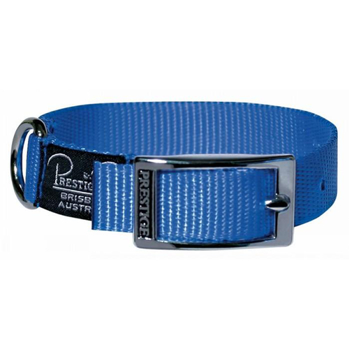 Prestige Pet Single Layer Nylon Adjustable Dog Collar Blue 3/4 Inch x 30cm