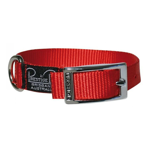 Prestige Pet Single Layer Nylon Adjustable Dog Collar Red 3/4 Inch x 30cm