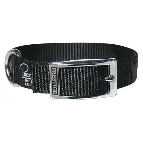 Prestige Pet Single Layer Nylon Adjustable Dog Collar Black 1 Inch x 46cm