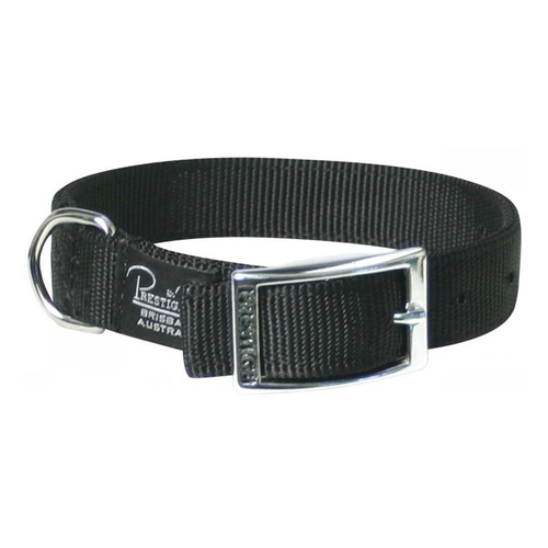 Prestige Pet Double Layer Nylon Adjustable Dog Collar Black 41cm