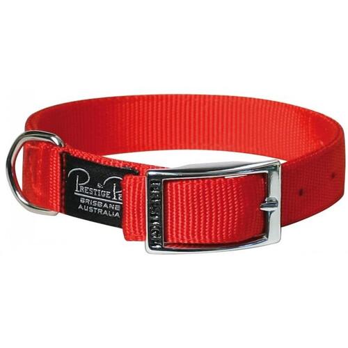 Prestige Pet Double Layer Nylon Adjustable Dog Collar Red 41cm