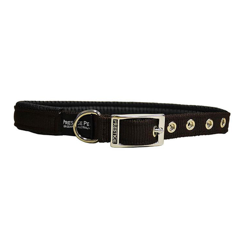 Prestige Pet Soft Padded Adjustable Dog Collar Brown 3/4 Inch x 36cm