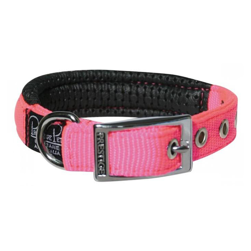 Prestige Pet Soft Padded Adjustable Dog Collar Hot Pink 3/4 Inch x 36cm (OB*)