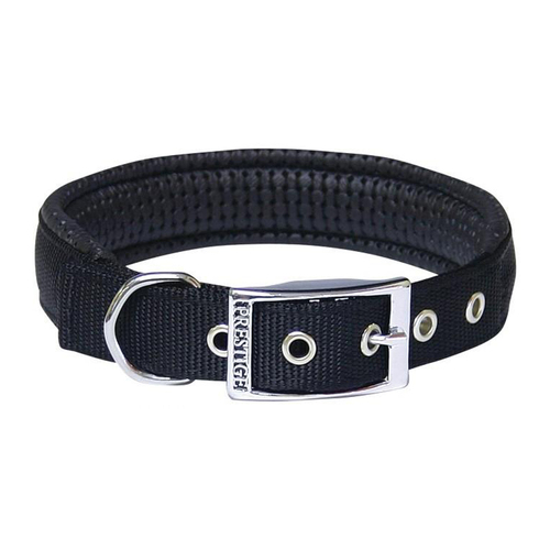 Prestige Pet Soft Padded Adjustable Dog Collar Black 1 Inch x 51cm