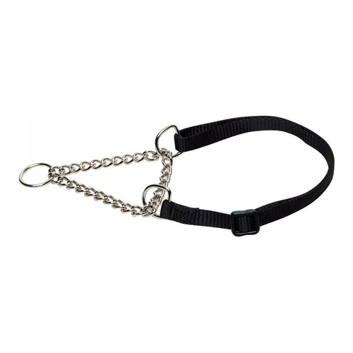 Prestige Pet 3/8 Inch Adjustable Semi Choke Dog Collar Black 20-30cm