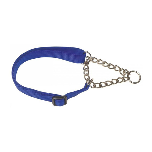 Prestige Pet 3/8 Inch Adjustable Semi Choke Dog Collar Blue 20-30cm