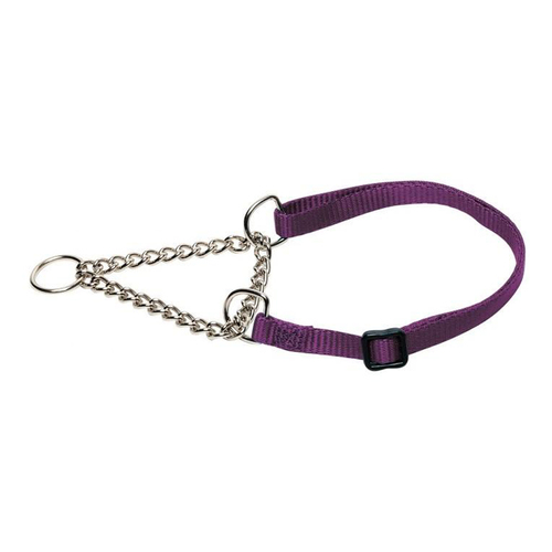 Prestige Pet 3/8 Inch Adjustable Semi Choke Dog Collar Purple 20-30cm