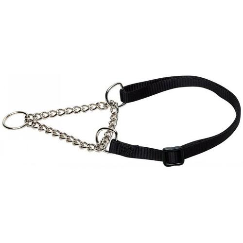 Prestige Pet 3/4 Inch Adjustable Semi Choke Dog Collar Black 30-51cm