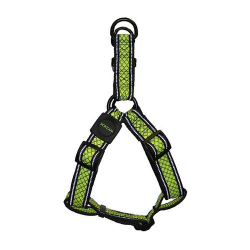 Scream Reflective Step In Dog Harness Loud Green Small 2.0 x 43-59cm