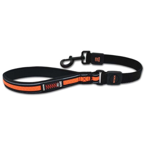 Scream Reflective Bungee Leash w/ Padded Handle for Dogs Loud Orange 2.5 x 55cm