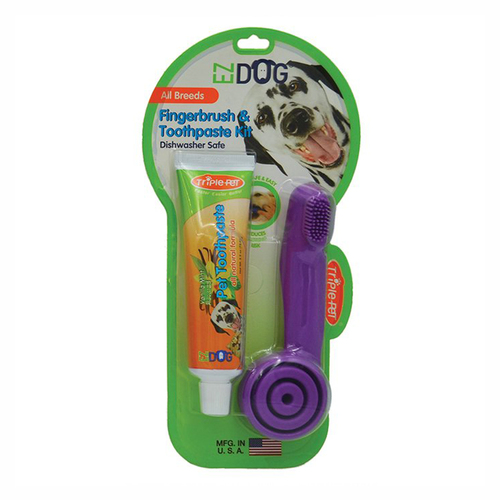 Triple Pet Ez-Dog Finger Kit Toothbrush & Paste for Dogs