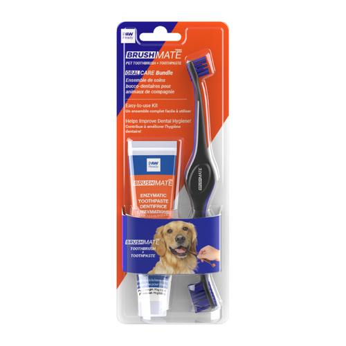 Paw Ready Oral Care Brushing Dental Kit for Dogs incl Toothbrush & Toothpaste