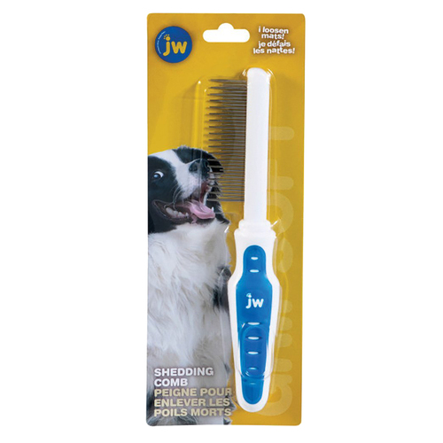 Gripsoft Shedding Comb Pet Grooming Tool for Dogs White Blue 22cm