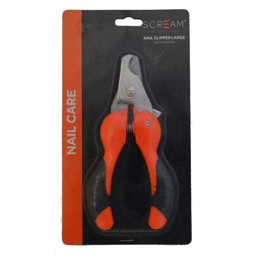 Scream Nail Clipper for Cats & Dogs Loud Orange Large