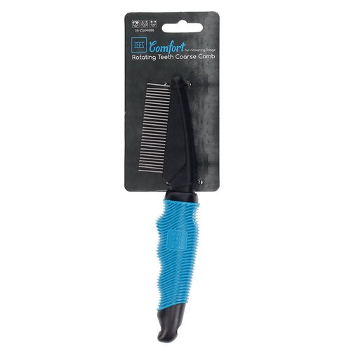 Zeez Comfort Rotating Teeth Coarse Comb 29 Teeth for Cats & Dogs 22.5 x 2.8cm