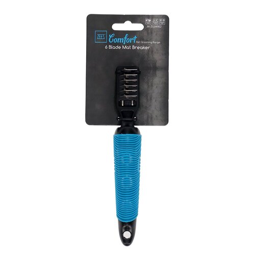 Zeez Comfort 6 Blade Mat Breaker Grooming Tool for Small Animals 19 x 2.5cm
