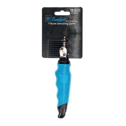 Zeez Comfort 9 Blade Dematting Comb Grooming Tool for Dogs & Cats 17.5 x 5.5cm