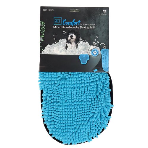 Zeez Comfort Microfibre-Noodle Drying Mitt for Pets 62 x 23cm