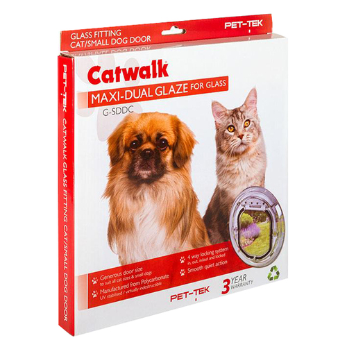 Pet-Tek Glass Fitting Pet Door Maxi-Dual Glaze for Glass 30.4cm Clear