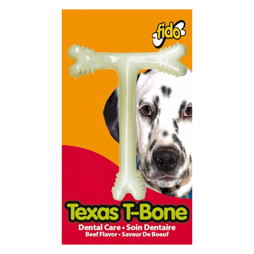 Fido Texas T-Bone Dog Dental Chew Toy Beef Small