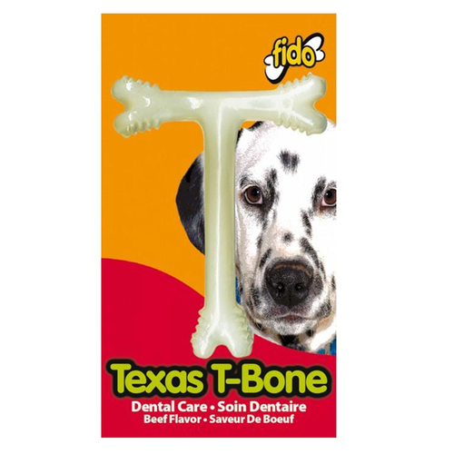 Fido Texas T-Bone Dog Dental Chew Toy Beef Large