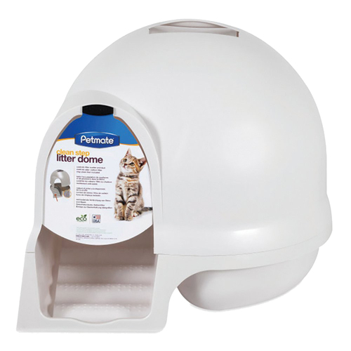 Petmate Clean Step Litter Dome Pet Cat Litter Metallic Pearl White