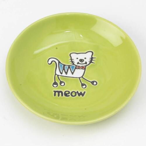 Petrageous Silly Kitty Ceramic Pet Saucer Lime Green 12cm