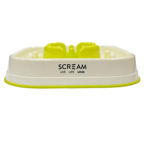 Scream Slow Feed Interactive Pet Dog Bowl Loud Green