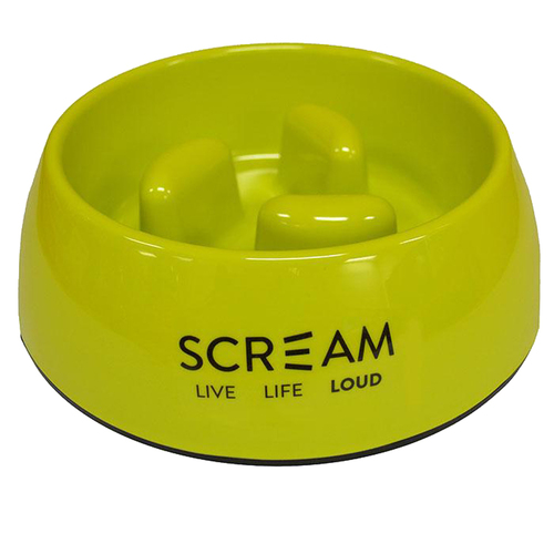 Scream Round Slow-Down Pillar Dog Bowl Loud Green 200ml