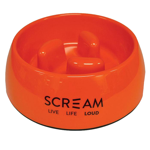 Scream Round Slow-Down Pillar Dog Bowl Loud Orange 200ml